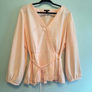 J.Crew Drapey Crepe Faux-Wrap Top – Blush – Size 16 Tall